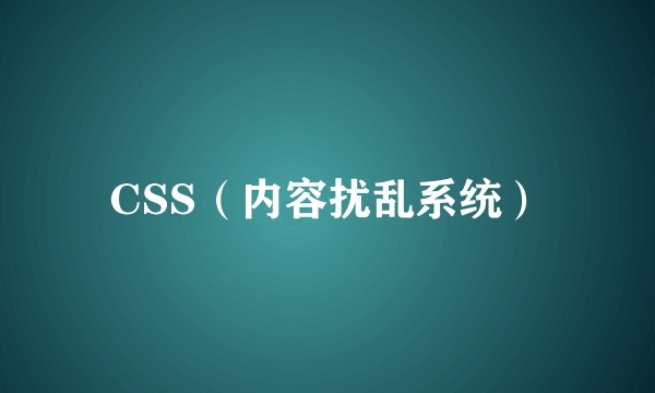 CSS（内容扰乱系统）