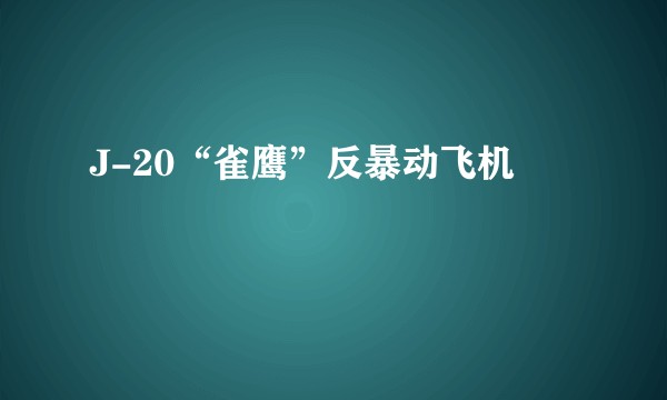 J-20“雀鹰”反暴动飞机