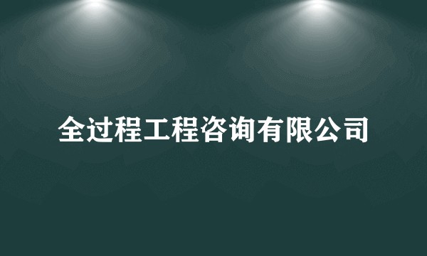 全过程工程咨询有限公司