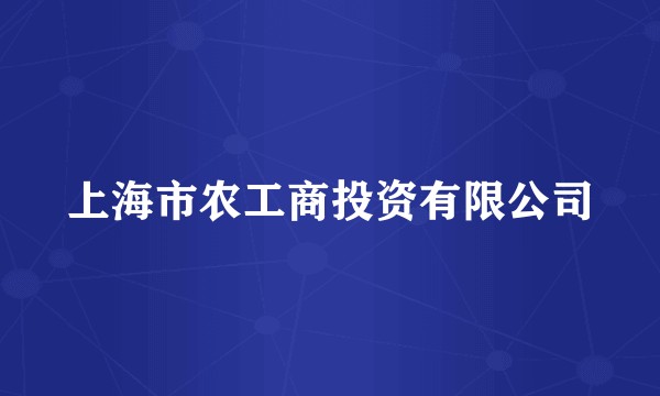 上海市农工商投资有限公司