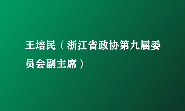 王培民(浙江省政协第九届委员会副主席)
