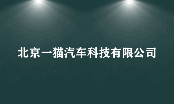 北京一猫汽车科技有限公司