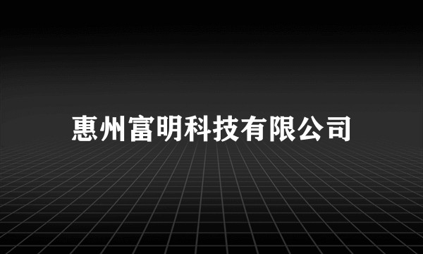 惠州富明科技有限公司