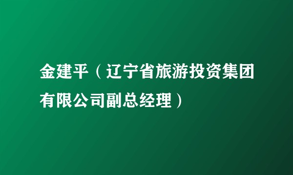 金建平（辽宁省旅游投资集团有限公司副总经理）