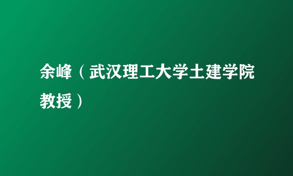 余峰（武汉理工大学土建学院教授）