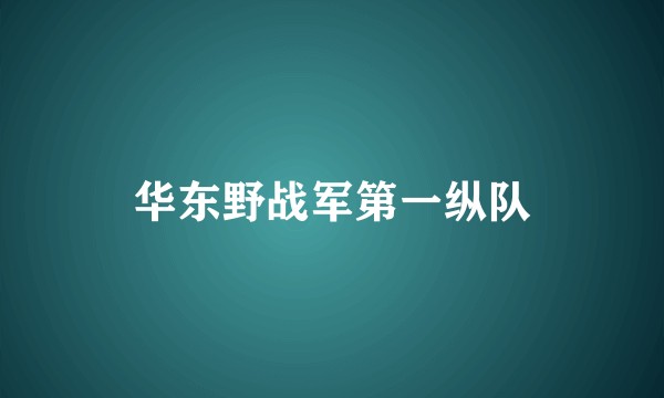 华东野战军第一纵队