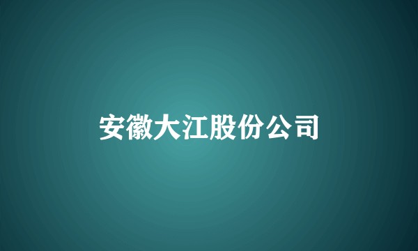 安徽大江股份公司