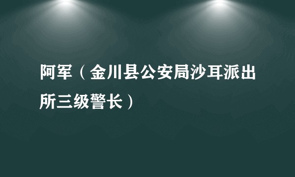 阿军（金川县公安局沙耳派出所三级警长）