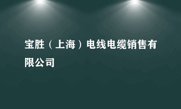 宝胜（上海）电线电缆销售有限公司