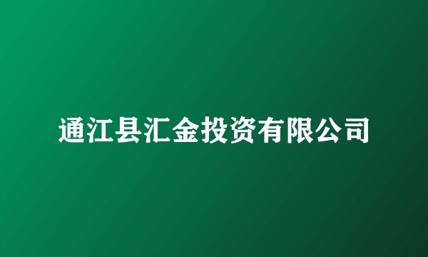 通江县汇金投资有限公司