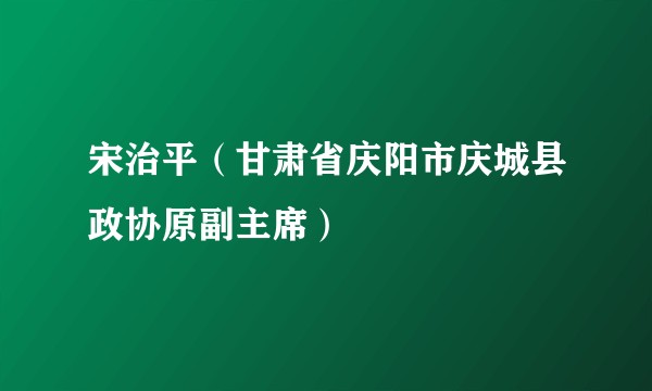 宋治平（甘肃省庆阳市庆城县政协原副主席）