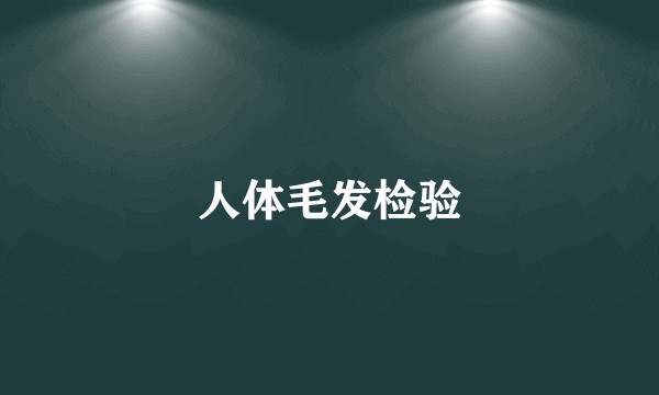 人体毛发检验