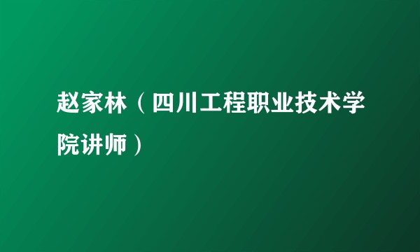 赵家林（四川工程职业技术学院讲师）