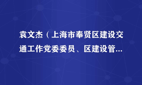 袁文杰（上海市奉贤区建设交通工作党委委员、区建设管理委副主任）