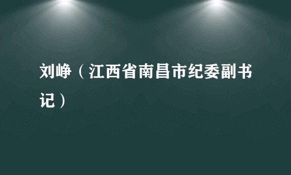 刘峥(江西省南昌市纪委副书记)