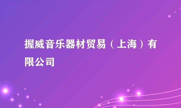握威音乐器材贸易(上海)有限公司