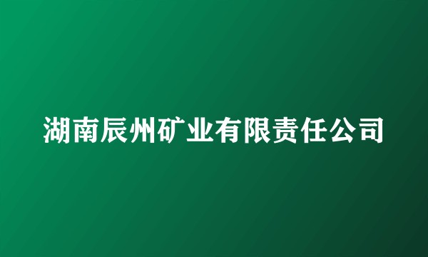 湖南辰州矿业有限责任公司