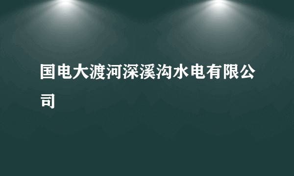 国电大渡河深溪沟水电有限公司