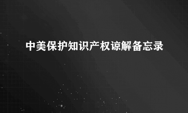 中美保护知识产权谅解备忘录