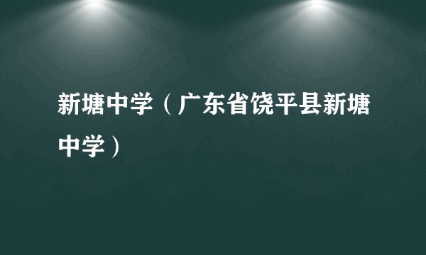 新塘中学（广东省饶平县新塘中学）