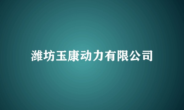 潍坊玉康动力有限公司