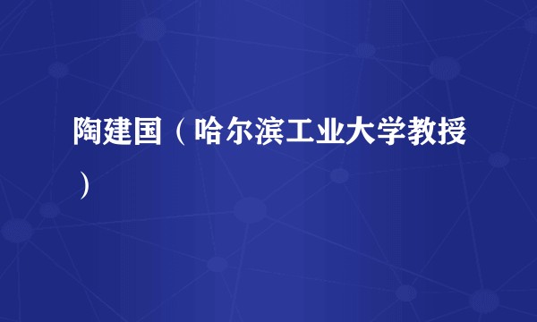 陶建国（哈尔滨工业大学教授）