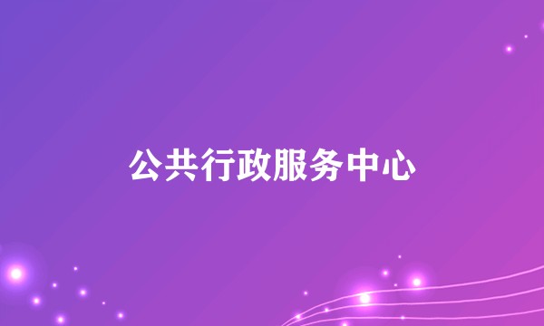 公共行政服务中心