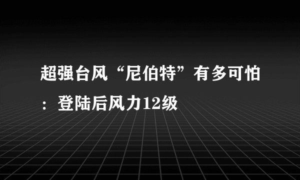 超强台风“尼伯特”有多可怕：登陆后风力12级