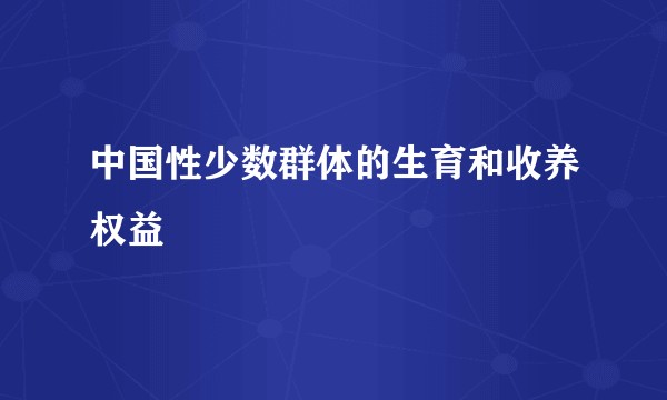 中国性少数群体的生育和收养权益