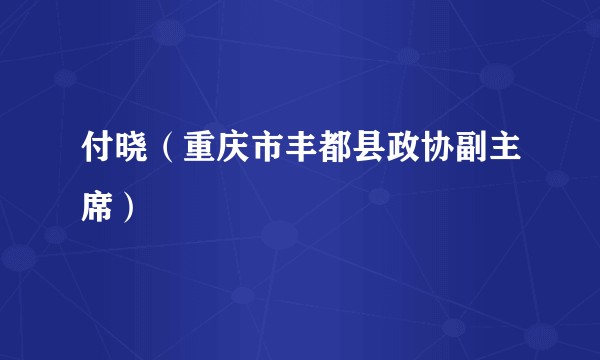 付晓（重庆市丰都县政协副主席）