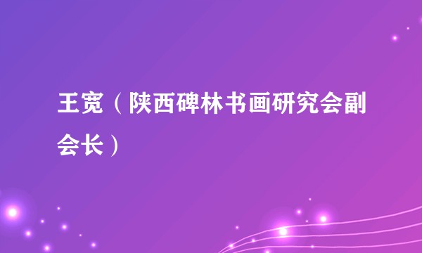 王宽(陕西碑林书画研究会副会长)
