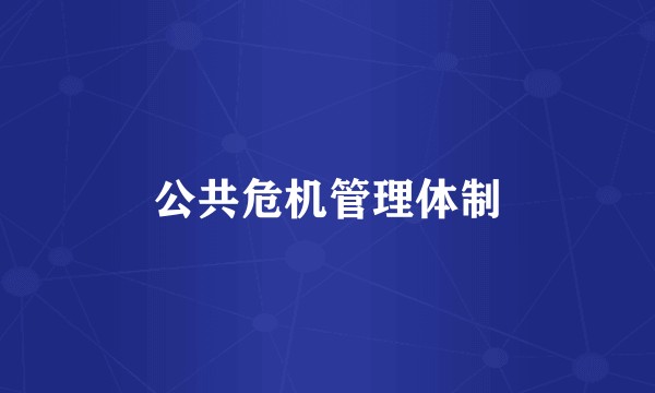 公共危机管理体制