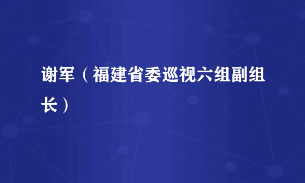 谢军（福建省委巡视六组副组长）