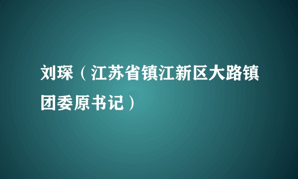 刘琛(江苏省镇江新区大路镇团委原书记)