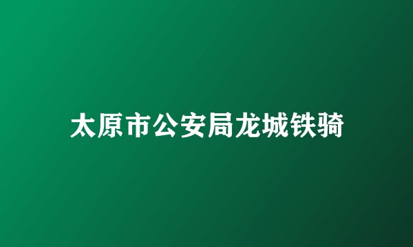 太原市公安局龙城铁骑