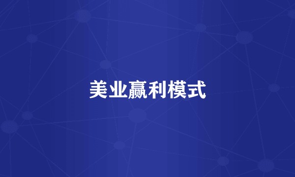 美业赢利模式