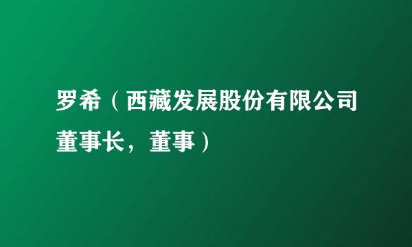 罗希(西藏发展股份有限公司董事长,董事)