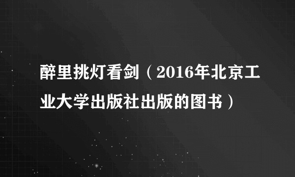 醉里挑灯看剑（2016年北京工业大学出版社出版的图书）