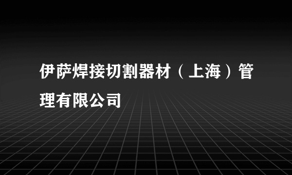 伊萨焊接切割器材(上海)管理有限公司