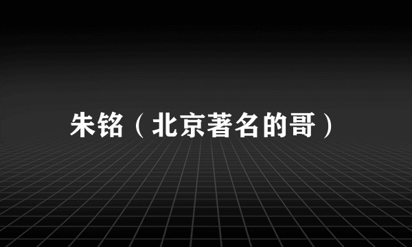 朱铭（北京著名的哥）
