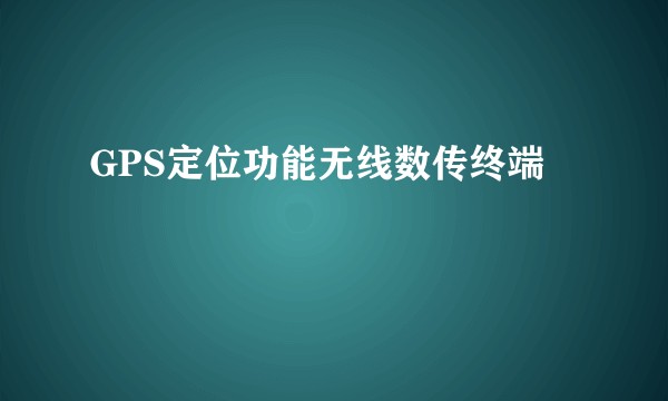 GPS定位功能无线数传终端