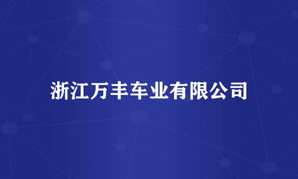 浙江万丰车业有限公司