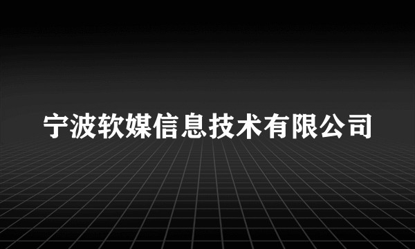 宁波软媒信息技术有限公司
