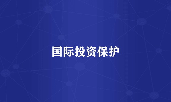 国际投资保护