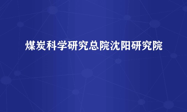 煤炭科学研究总院沈阳研究院
