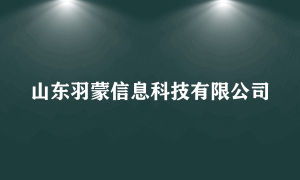 山东羽蒙信息科技有限公司