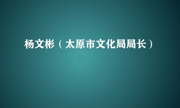 杨文彬（太原市文化局局长）