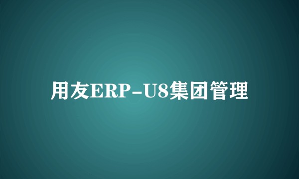 用友ERP-U8集团管理
