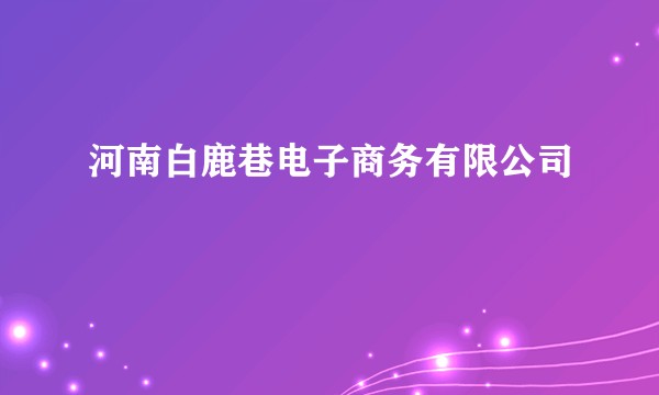 河南白鹿巷电子商务有限公司