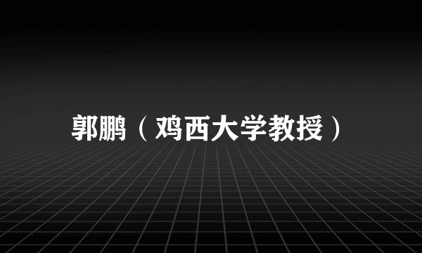 郭鹏（鸡西大学教授）